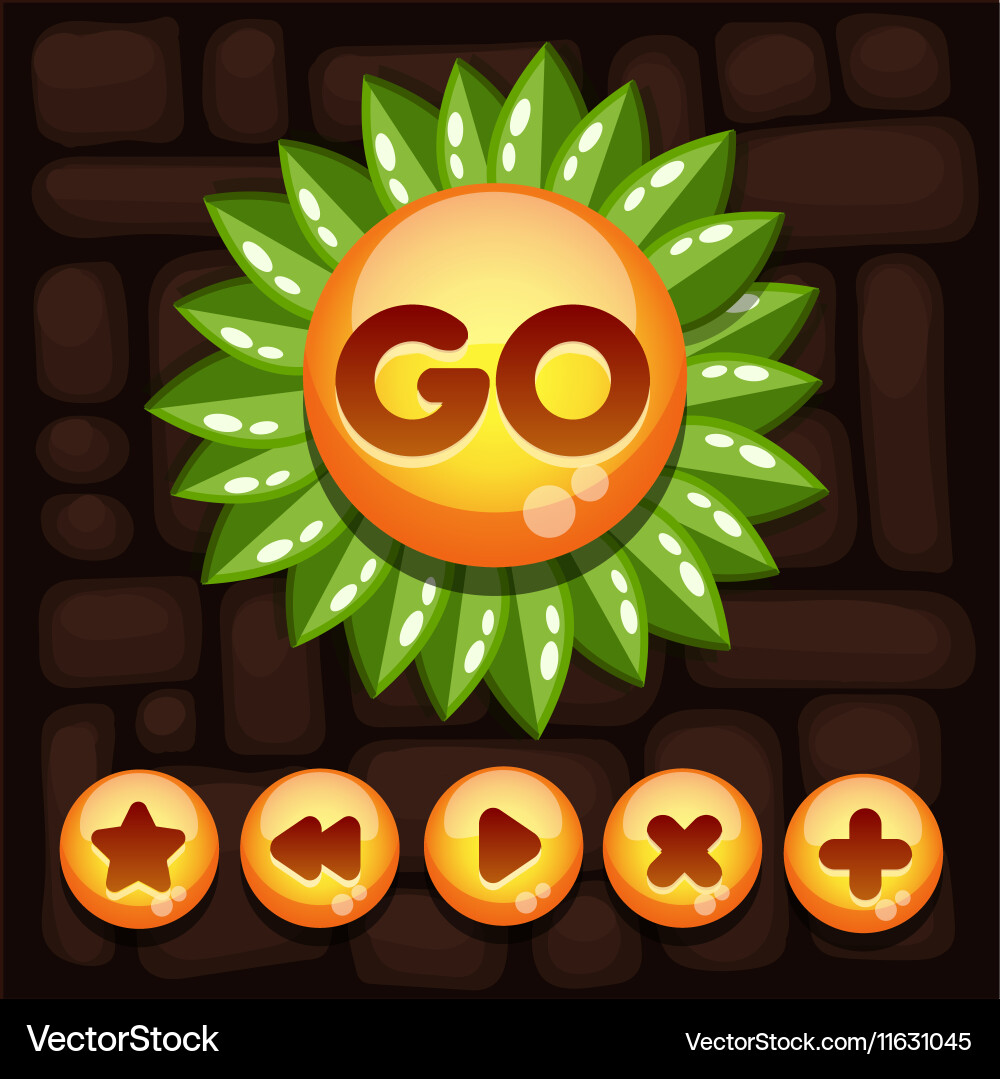 Button set for mobile game vector image