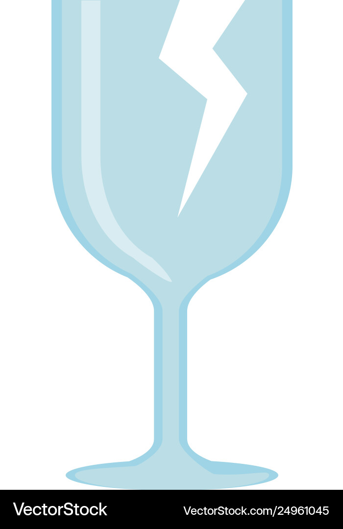 Cup break fragile symbol Vector Image