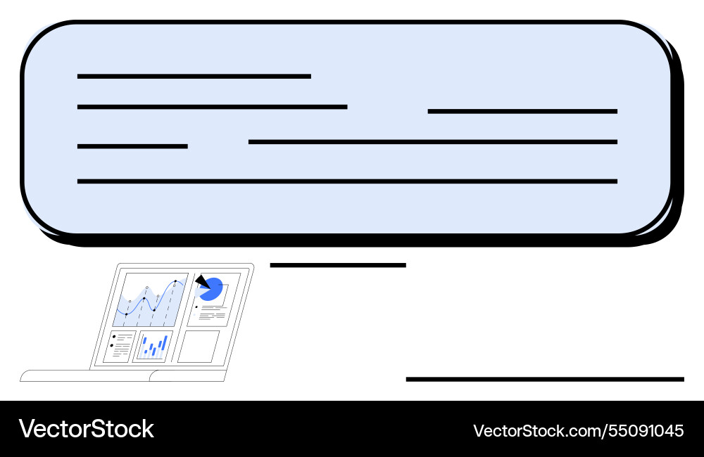 Data analysis presentation with text bubble Data analysis presentation with text bubble vector image