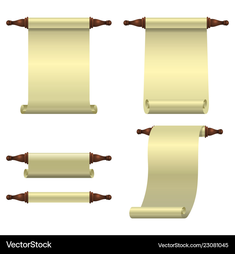 Ein Satz von 3 leeren Scrolls entfaltet vertikal eine Ein Satz von 3 leeren Scrolls entfaltet vertikal eine vektorbild