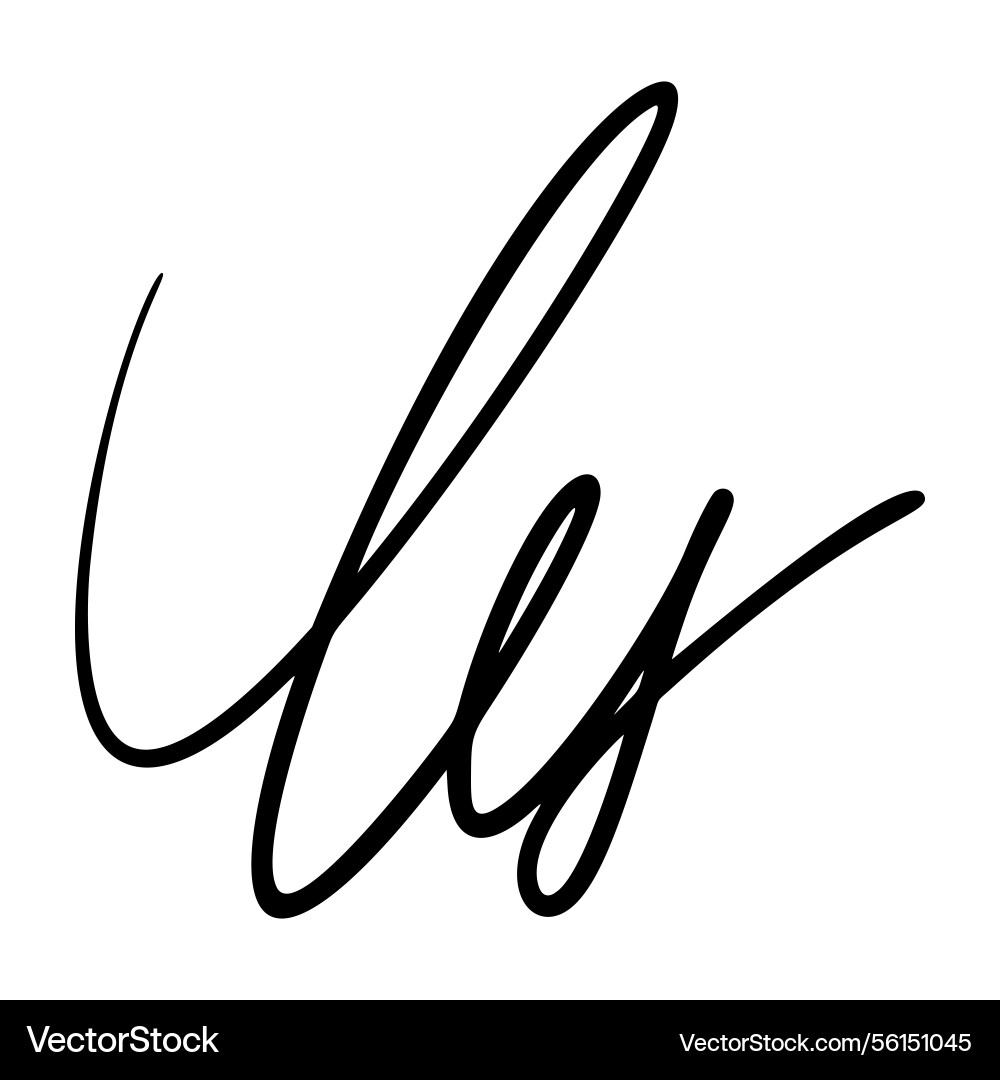 Handwritten signature name sign with random Handwritten signature name sign with random vector image