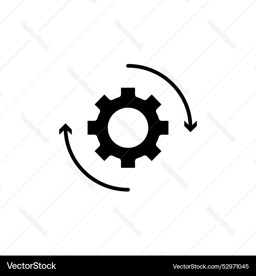 Implementation line icon isolated on white Vector Image