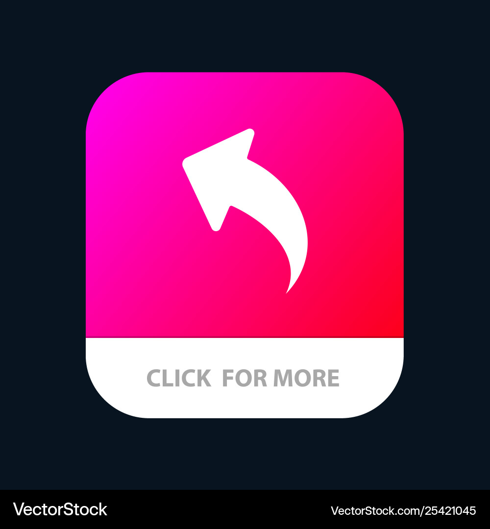 Left Up Arrow Mobile Button Vector Image