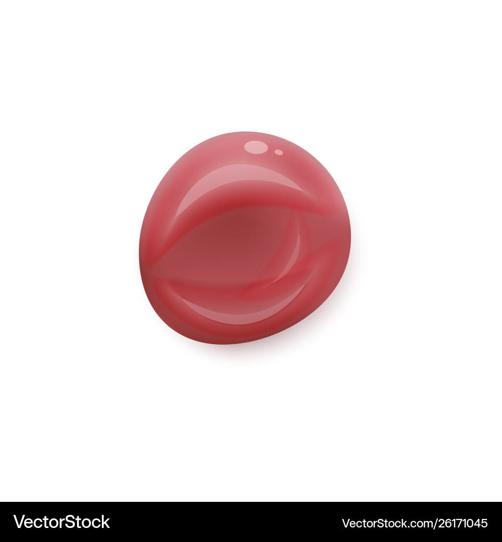 Lipstick drop sample in round blob shape Lipstick drop sample in round blob shape Vector Image
