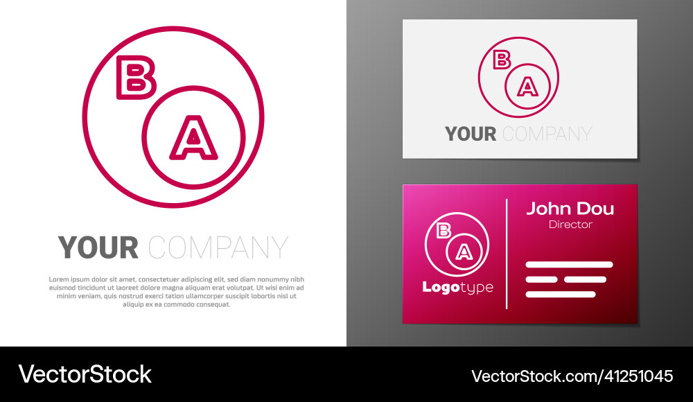 Logotype line subsets mathematics a is subset Logotype line subsets mathematics a is subset vector image
