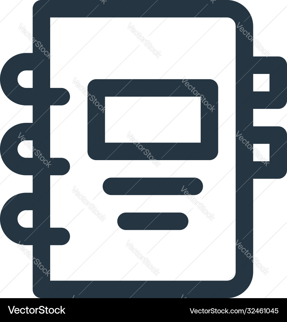 Notebook icon editable stroke Vector Image