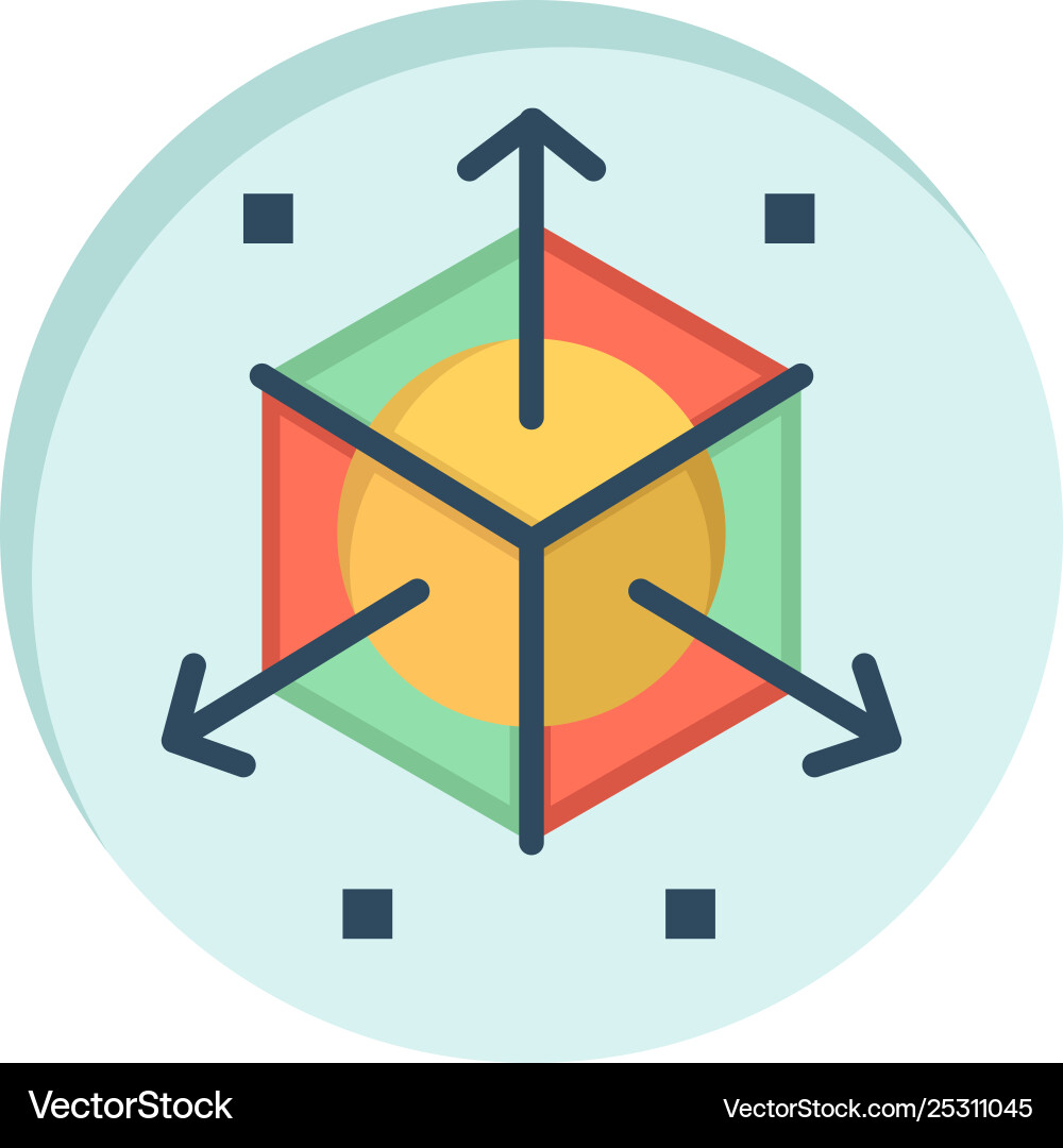 Scale modification design 3d flat color icon Scale modification design 3d flat color icon vector image