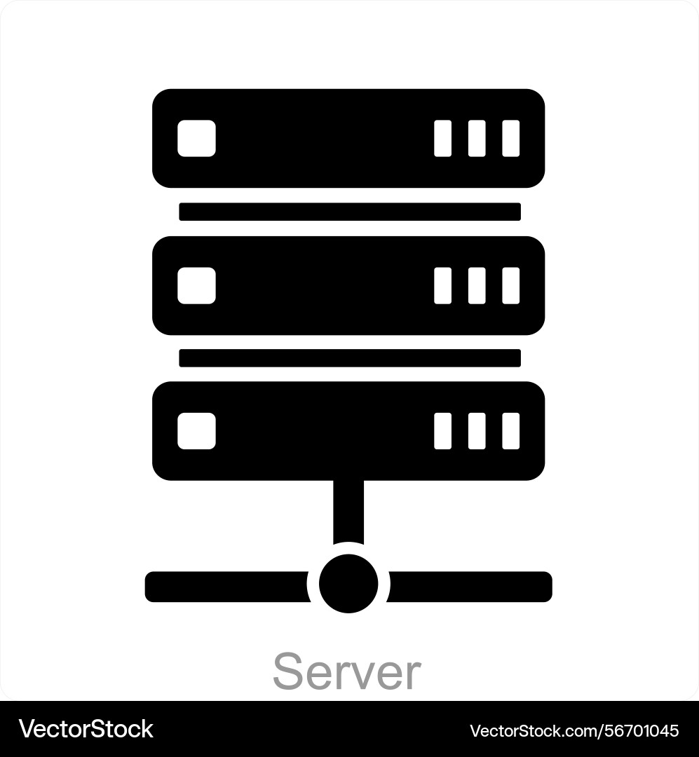 Server and data icon concept Vector Image