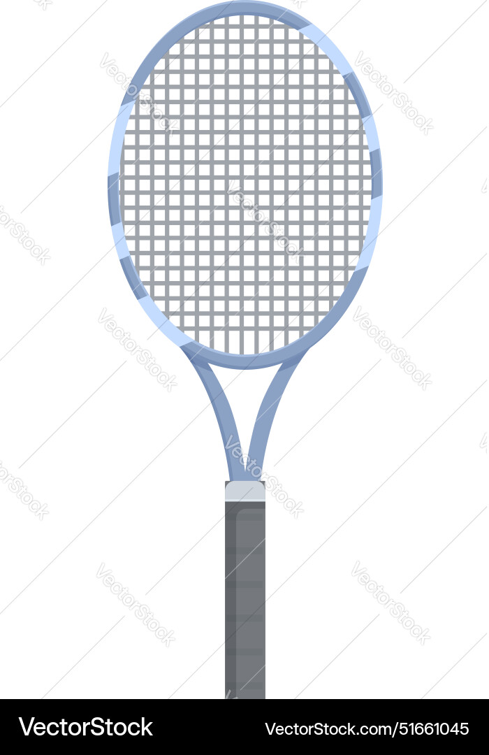 Tennis racket standing up with strings and grip Tennis racket standing up with strings and grip vector image
