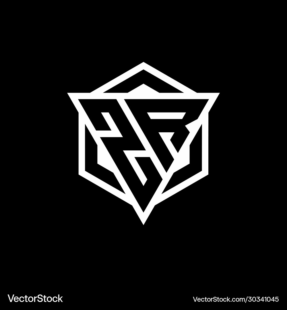 Zr logo monogram with triangle and hexagon shape Vector Image