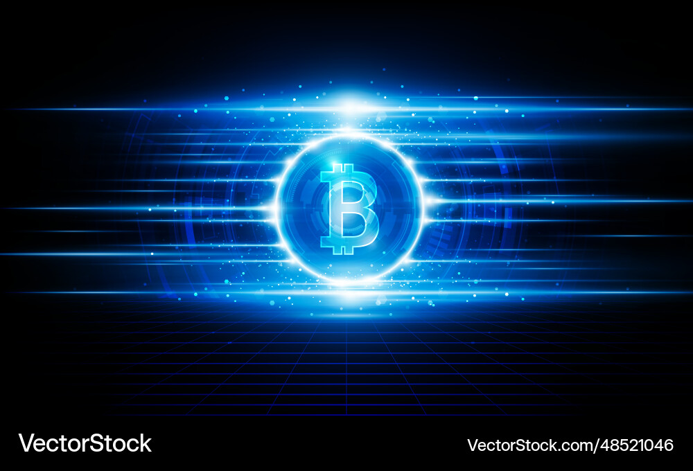 Abstract bitcoin blockchain crypto light out vector image