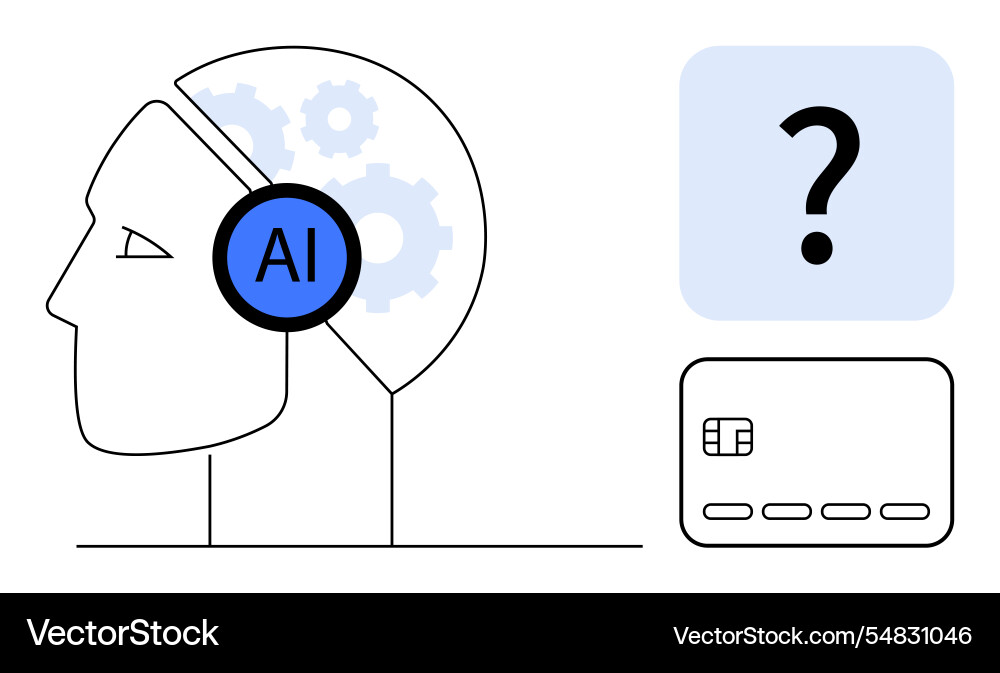 Ai integration in cognitive processes Ai integration in cognitive processes vector image