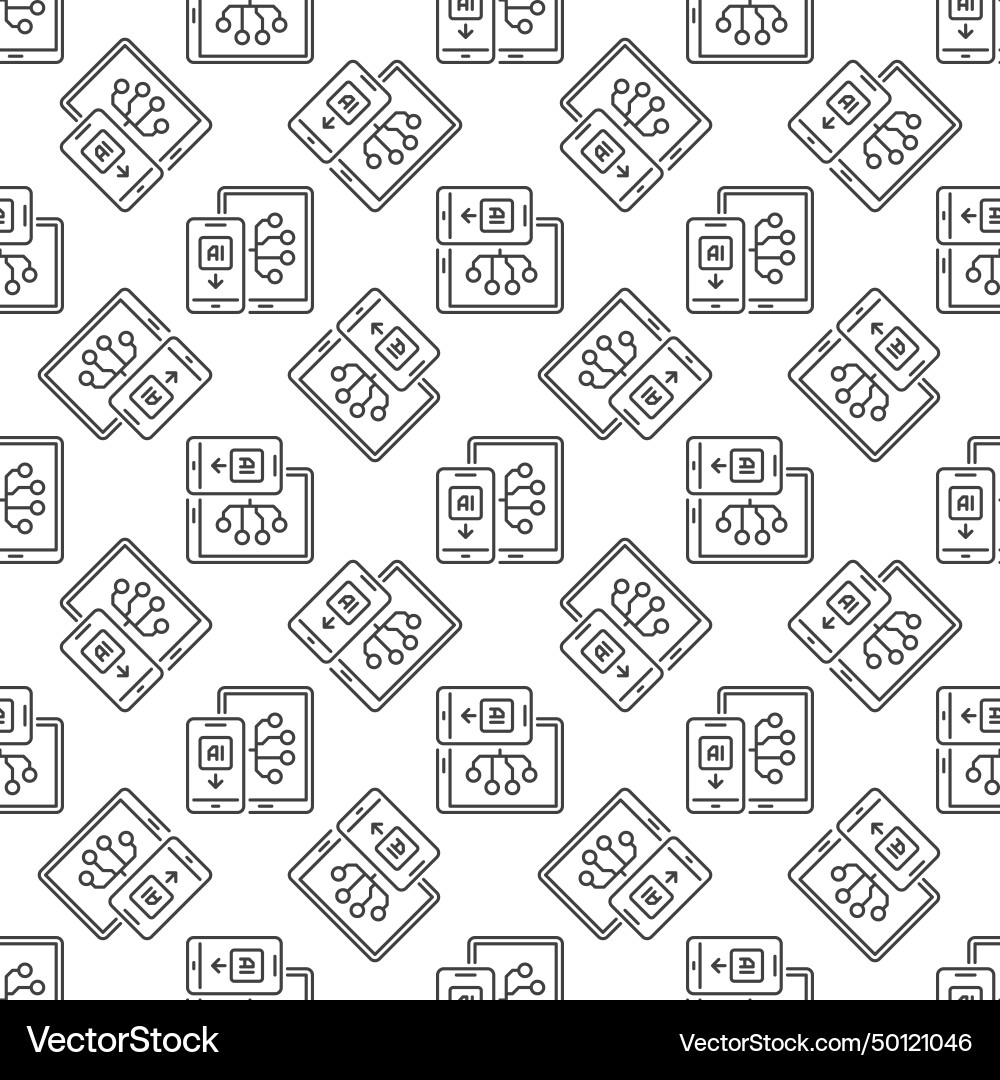 Ai smartphone with tablet artificial intelligence vector image