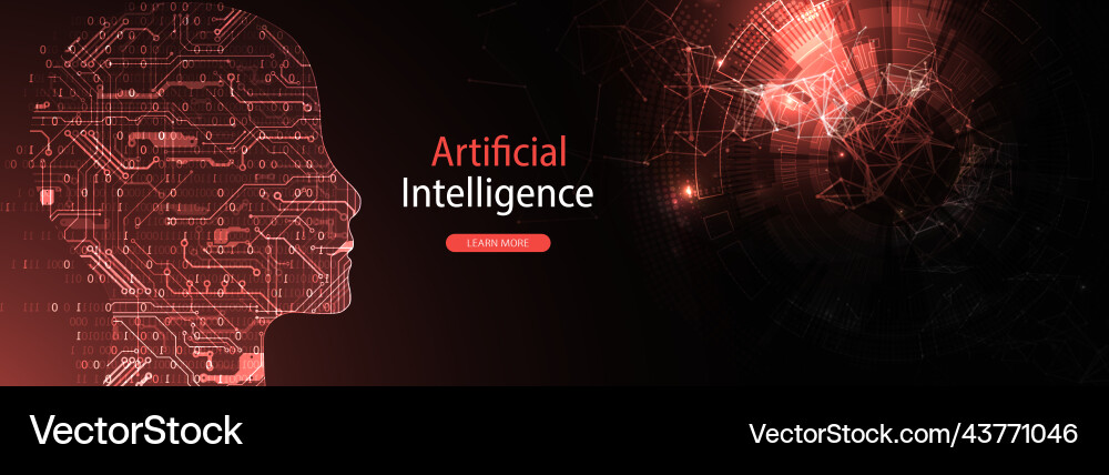 Artificial intelligence concept creative brain Vector Image