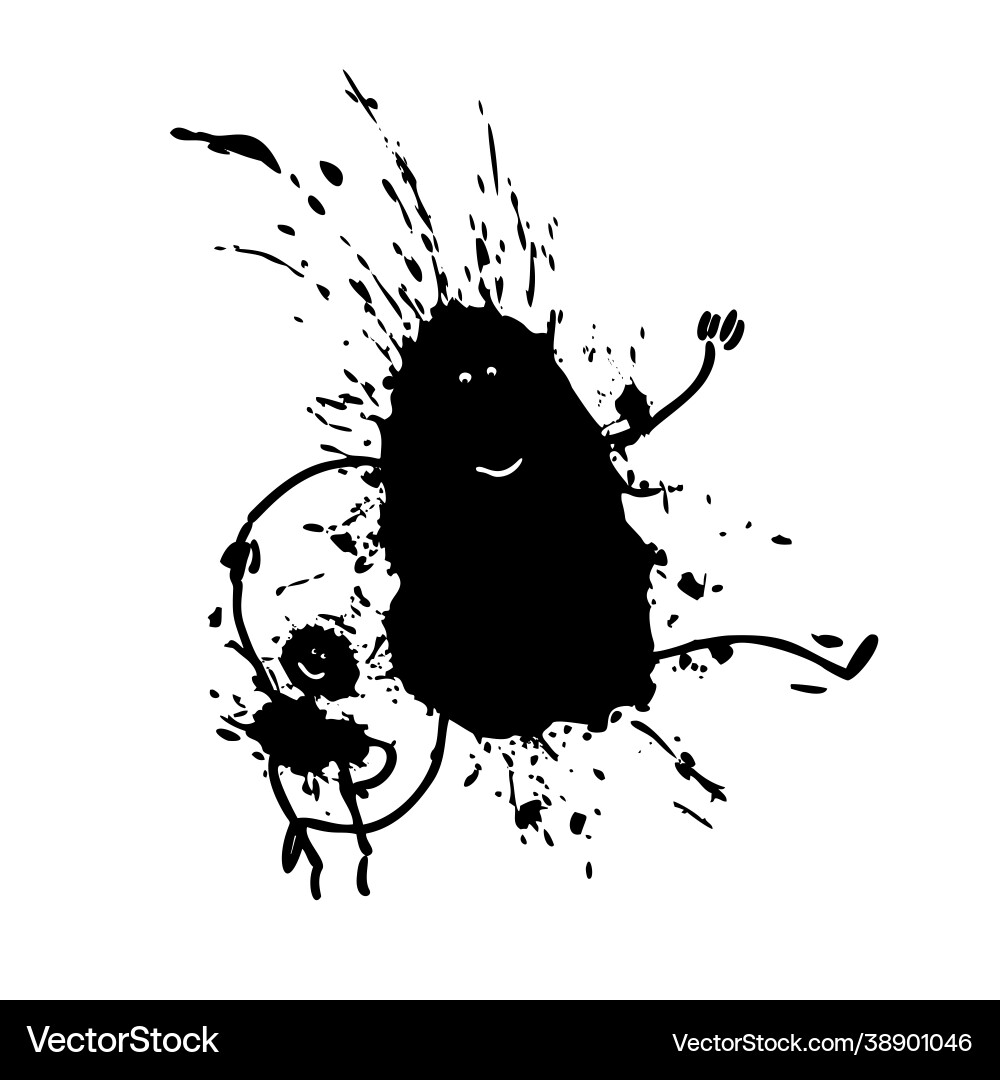 Black ink blob on an isolated background Black ink blob on an isolated background Vector Image