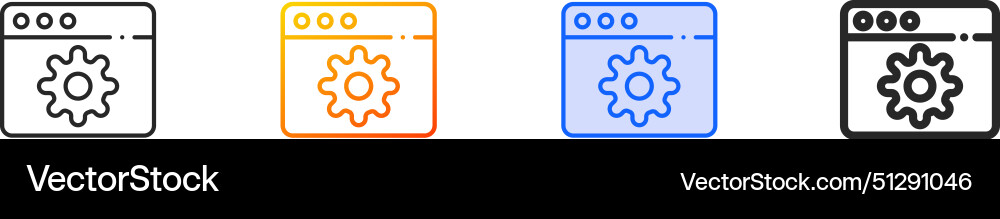 Browser iconthin linear gradient blue stroke Browser iconthin linear gradient blue stroke vector image