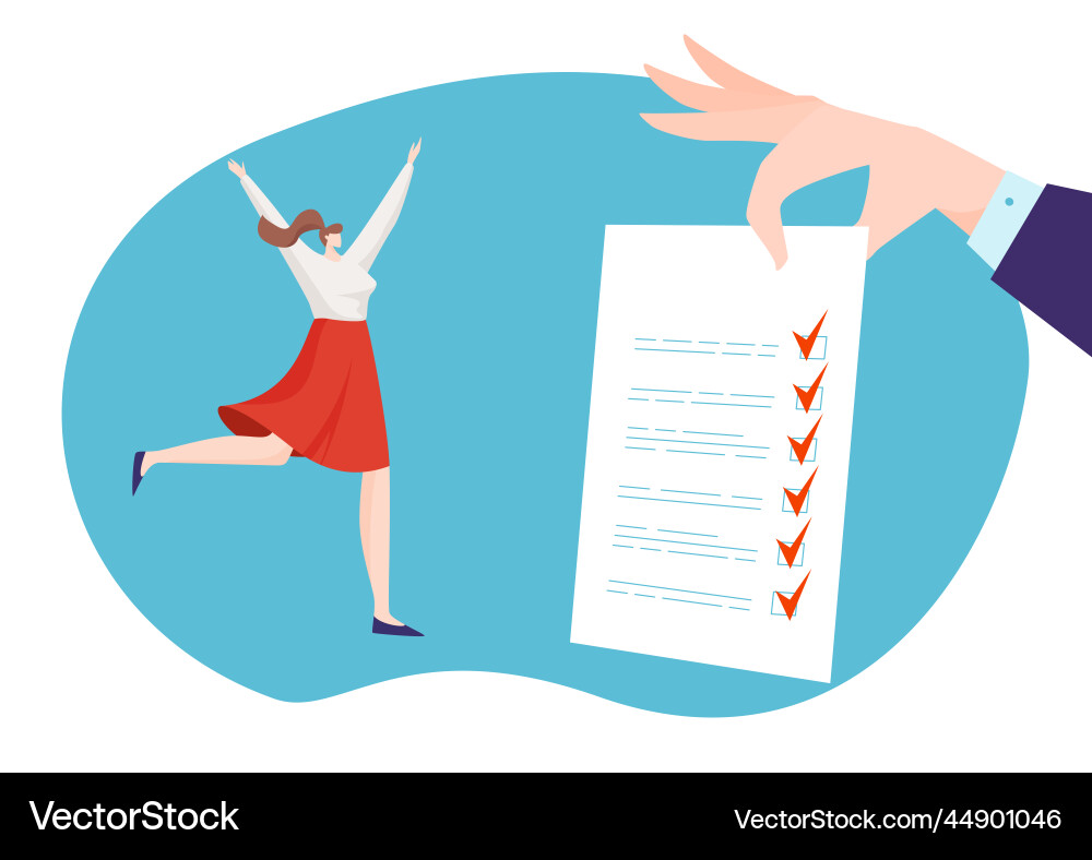 Businessman hold checklist success tiny Businessman hold checklist success tiny vector image