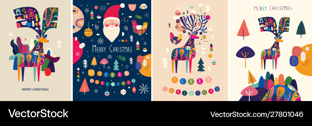 Christmas set cards Christmas set cards vector image