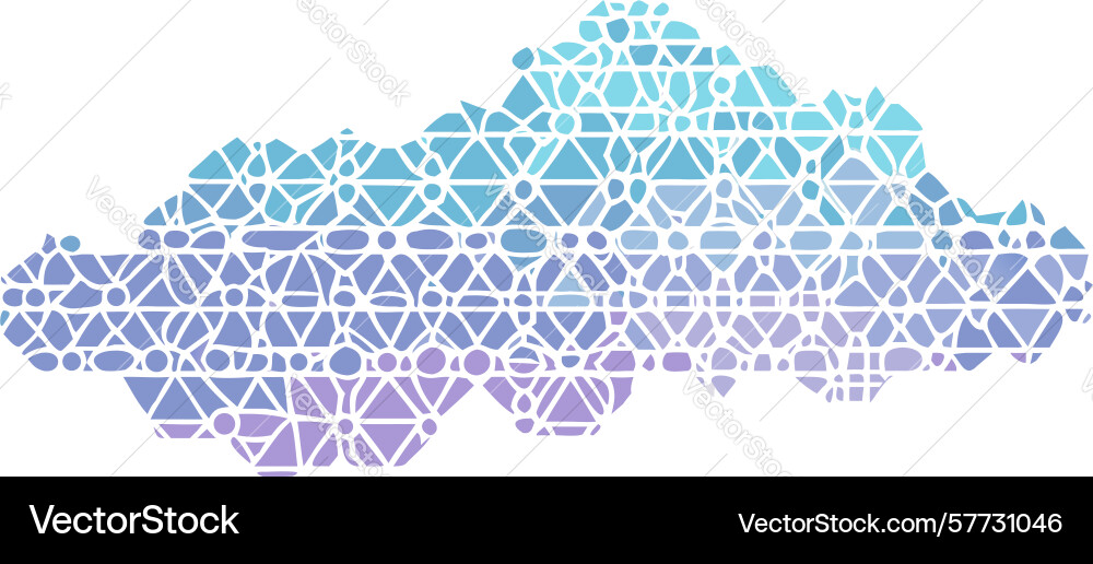 Complex geometric cloud abstract gradient design vector image