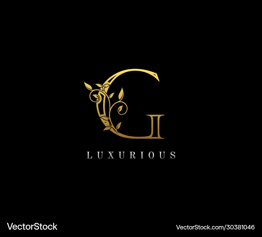 Elegant Gold Floral G Logo vector image