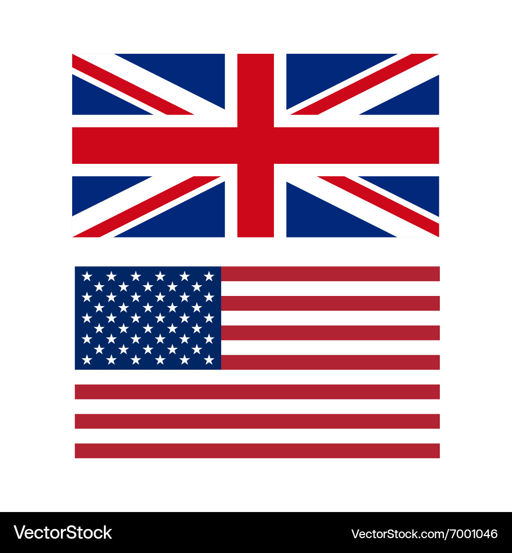 Flags the us and uk Royalty Free Vector Image - VectorStock