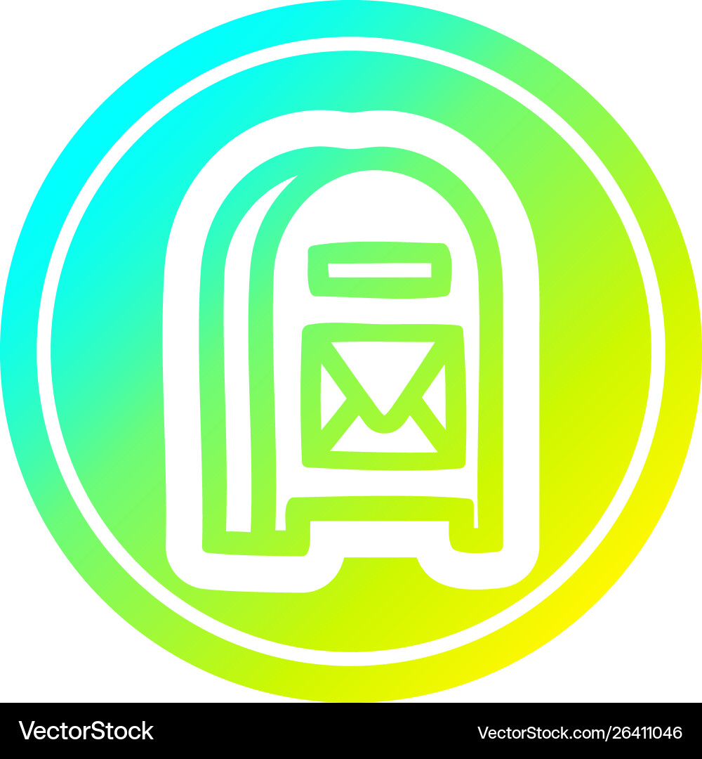 Mail box circular in cold gradient spectrum vector image
