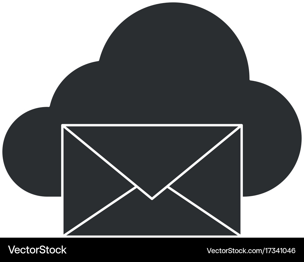 Mail envelope with cloud computing vector image