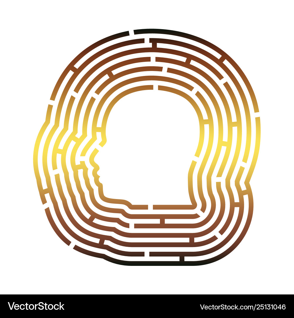 Man avatar in circular maze Man avatar in circular maze vector image