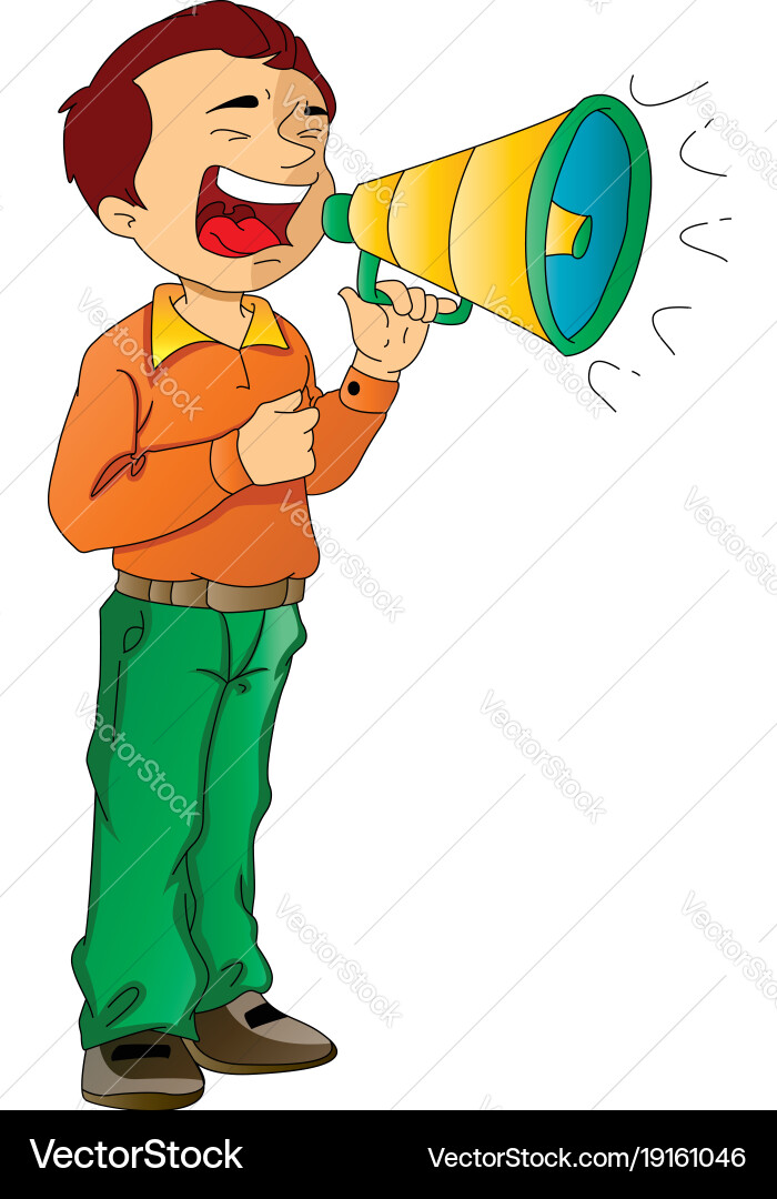 Man using a megaphone vector image