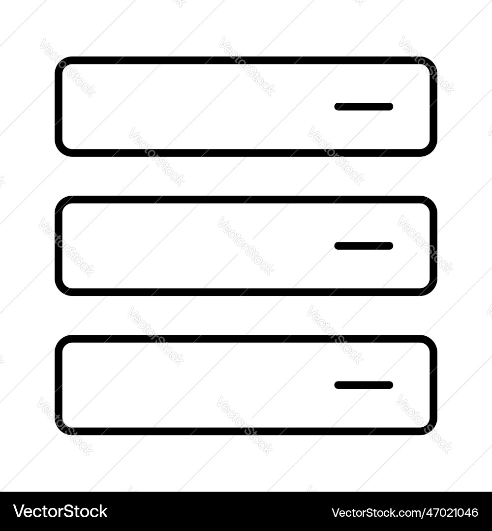 Menu option user interface button outline icon vector image