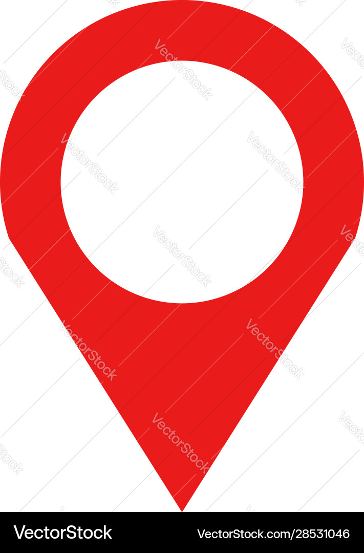 Red map pin icon in flat style pointer symbol Red map pin icon in flat style pointer symbol vector image