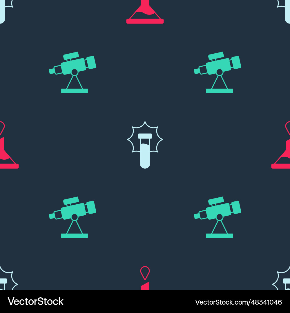 Set funnel or filter explosion in the flask Vector Image