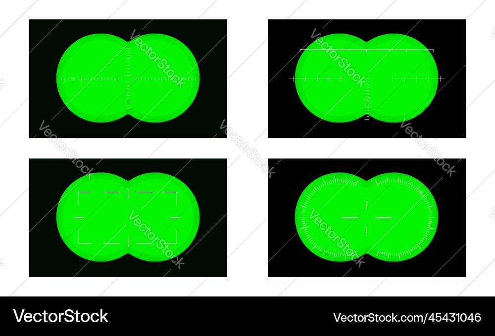 Set of binocular view templates with scales Set of binocular view templates with scales vector image