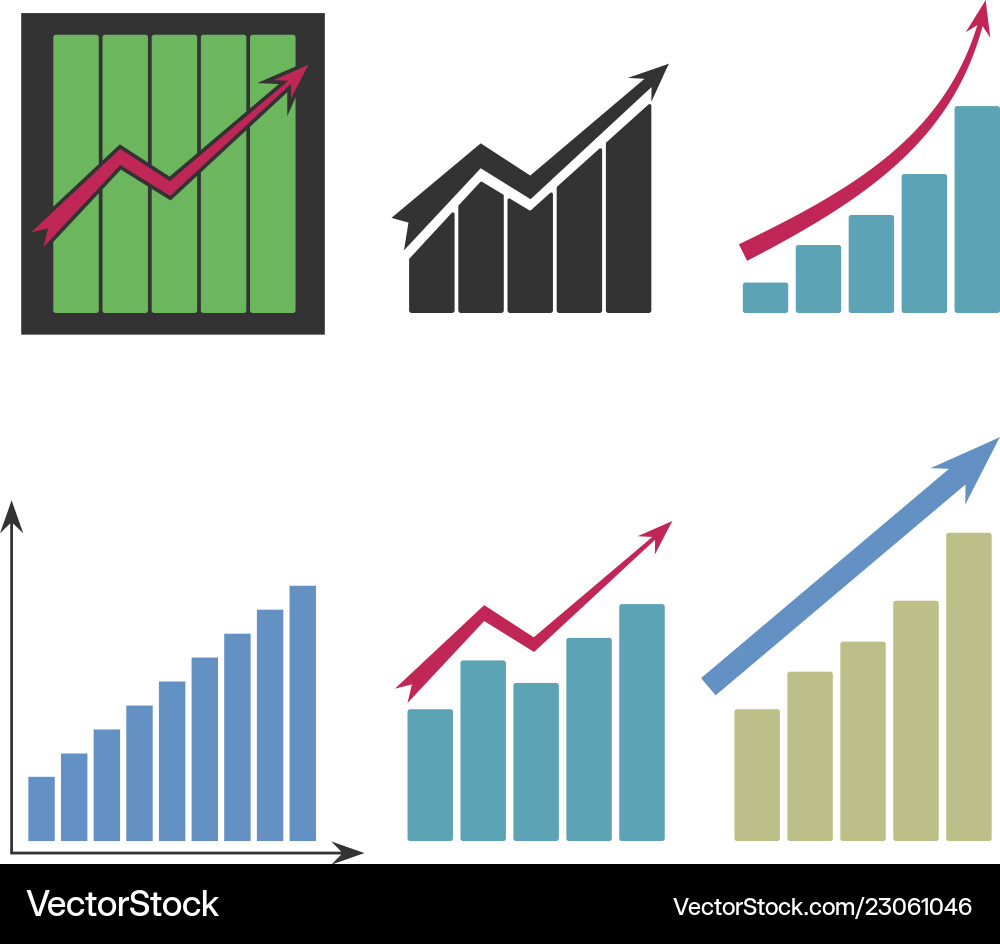 Set of different graphs Vector Image