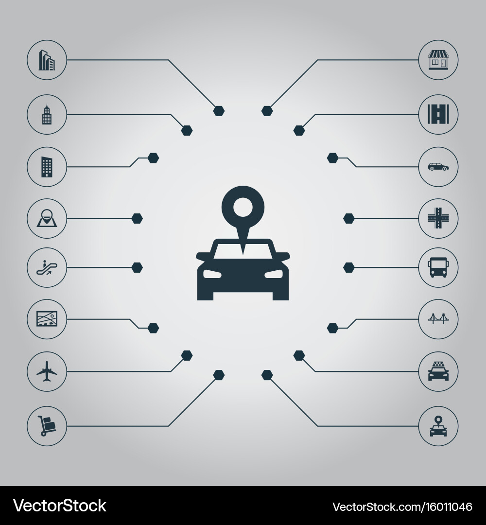 Set of simple public icons elements pin navigation vector image