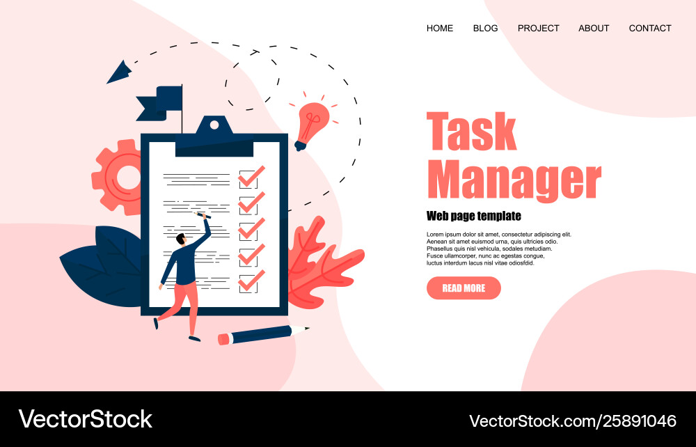 Web template task manager concept todo list apps vector image