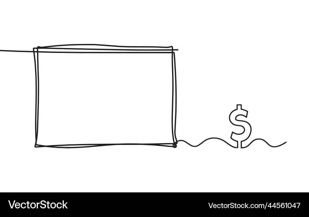 Abstract picture frame with dollar as continuous Abstract picture frame with dollar as continuous Vector Image