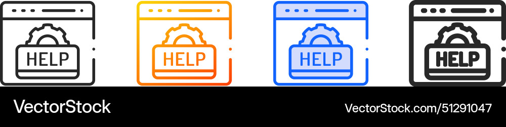 Browser iconthin linear gradient blue stroke Vector Image