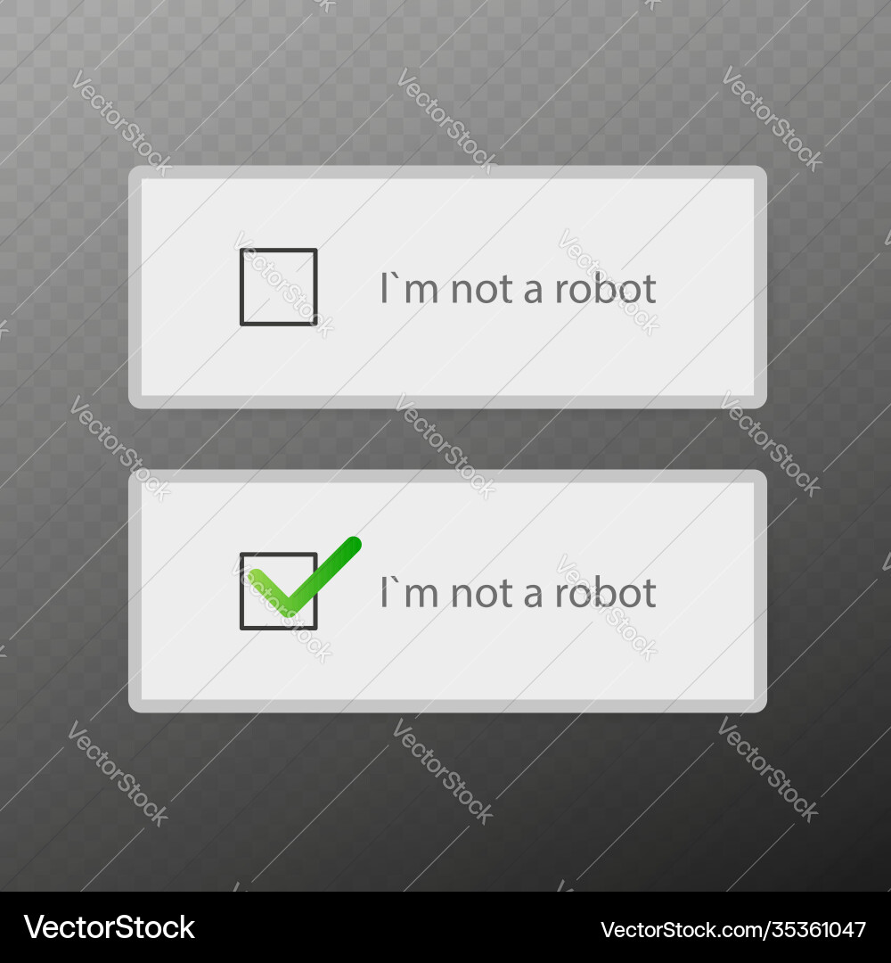 Captcha i am not a robot computer code Captcha i am not a robot computer code vector image