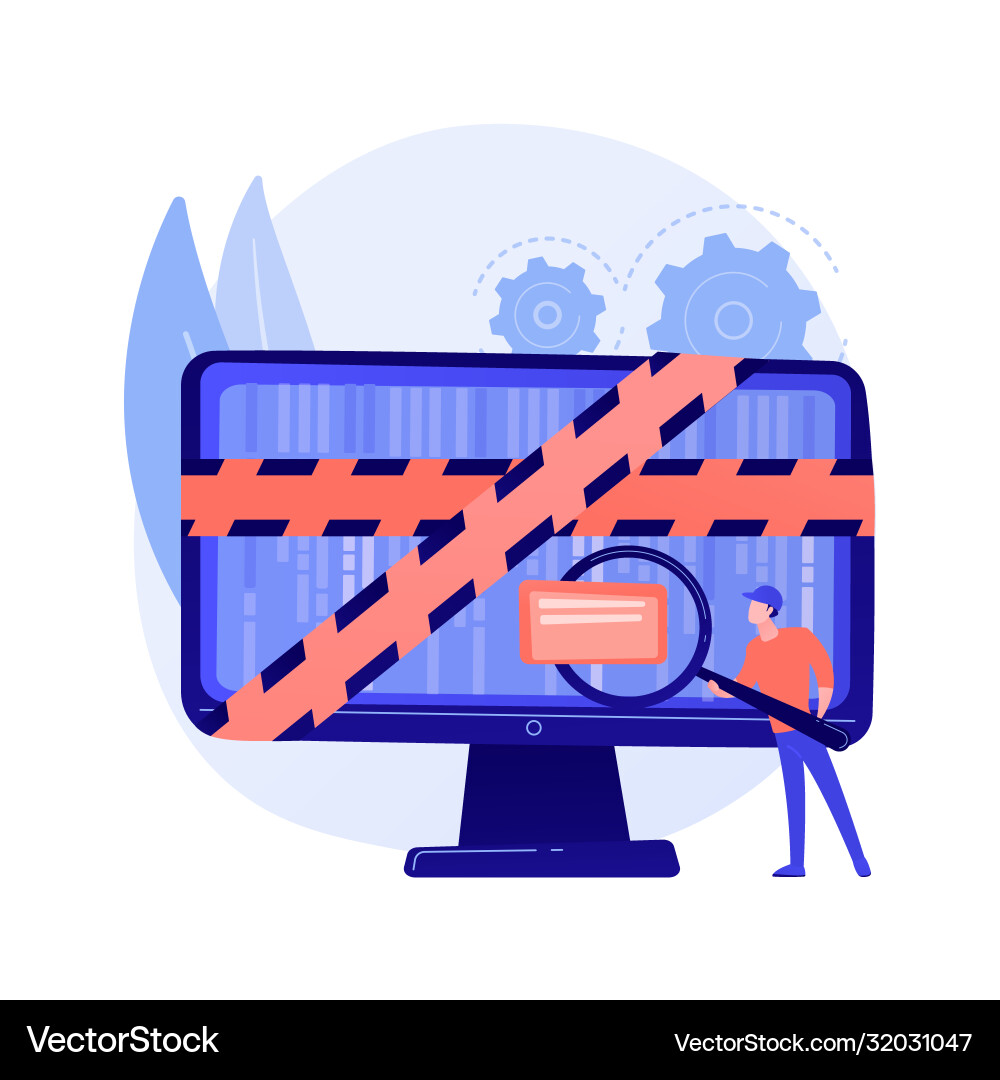 Computer forensics concept metaphor Vector Image