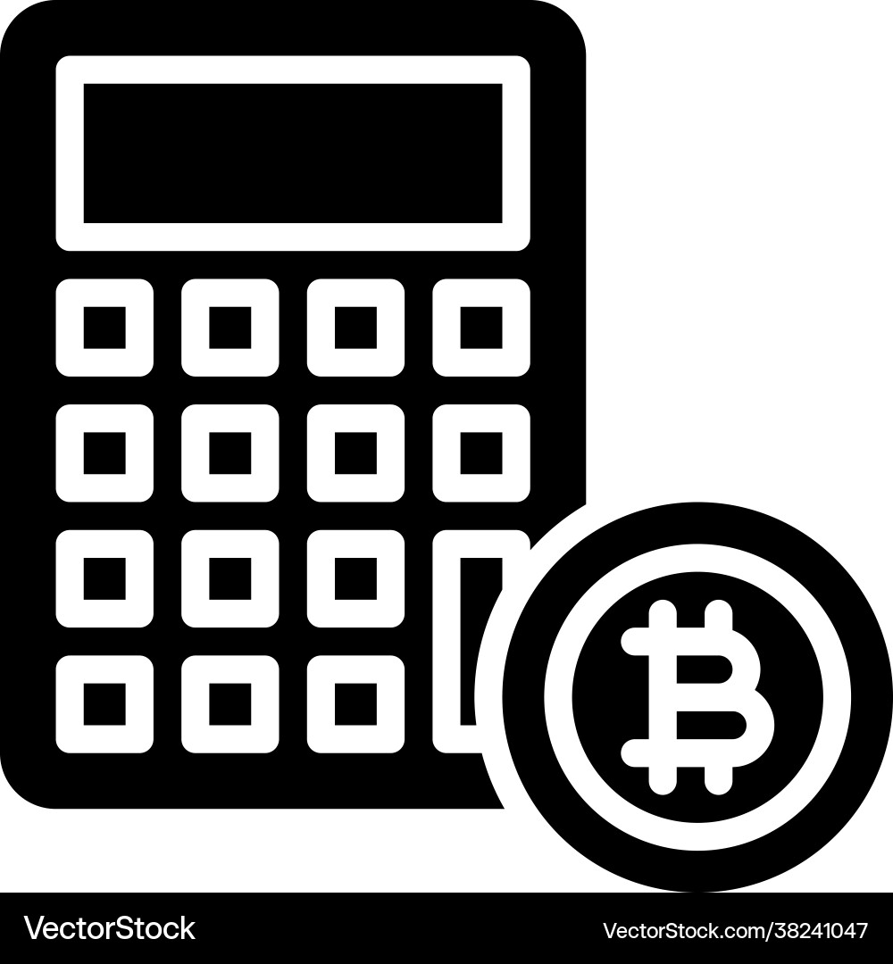 Cryptocurrency Calculator Icon – Royalty-Free Vector | VectorStock