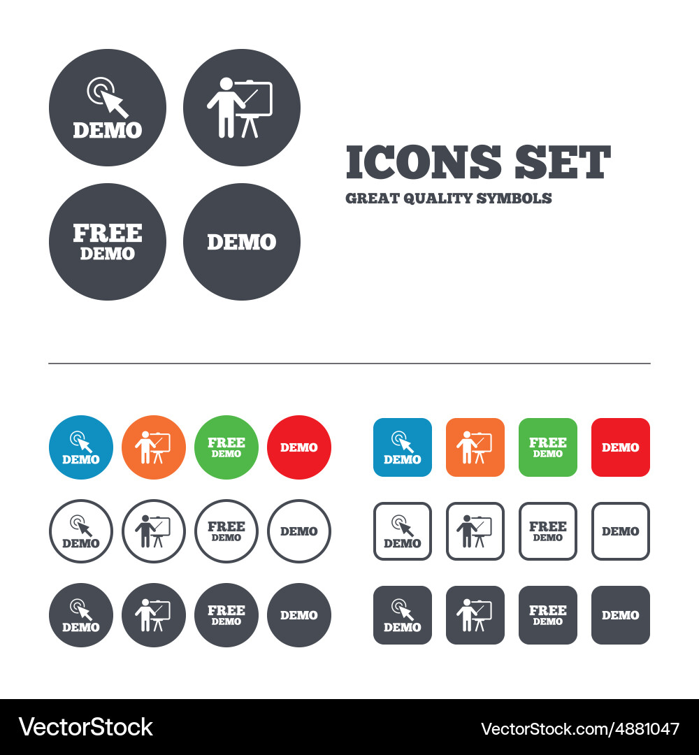 Demo with cursor icon presentation billboard vector image