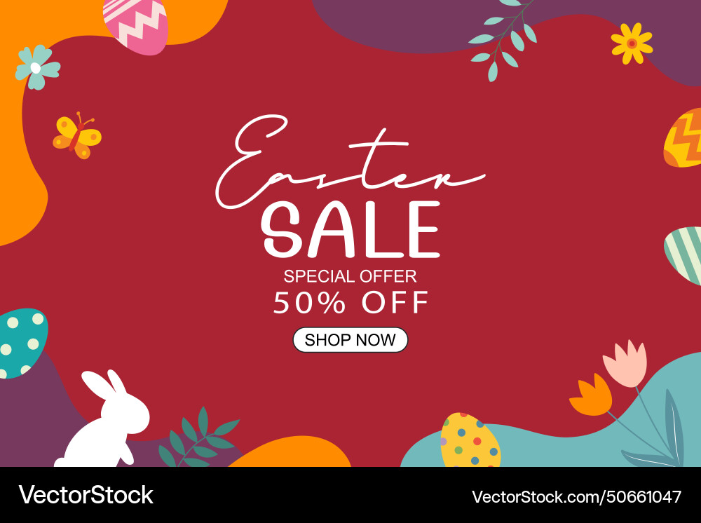 Easter eggs sale banner design template Easter eggs sale banner design template vector image