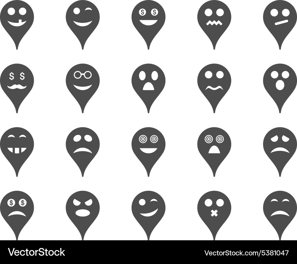 Emotion map marker icons Vector Image
