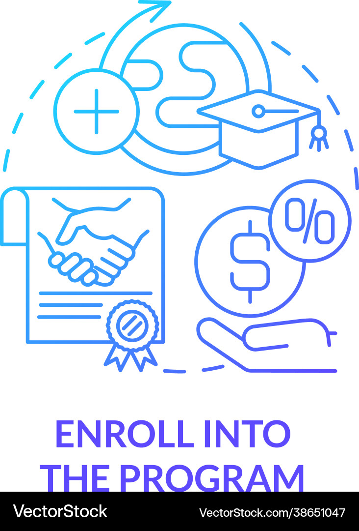 Enroll into internship program concept icon Enroll into internship program concept icon vector image