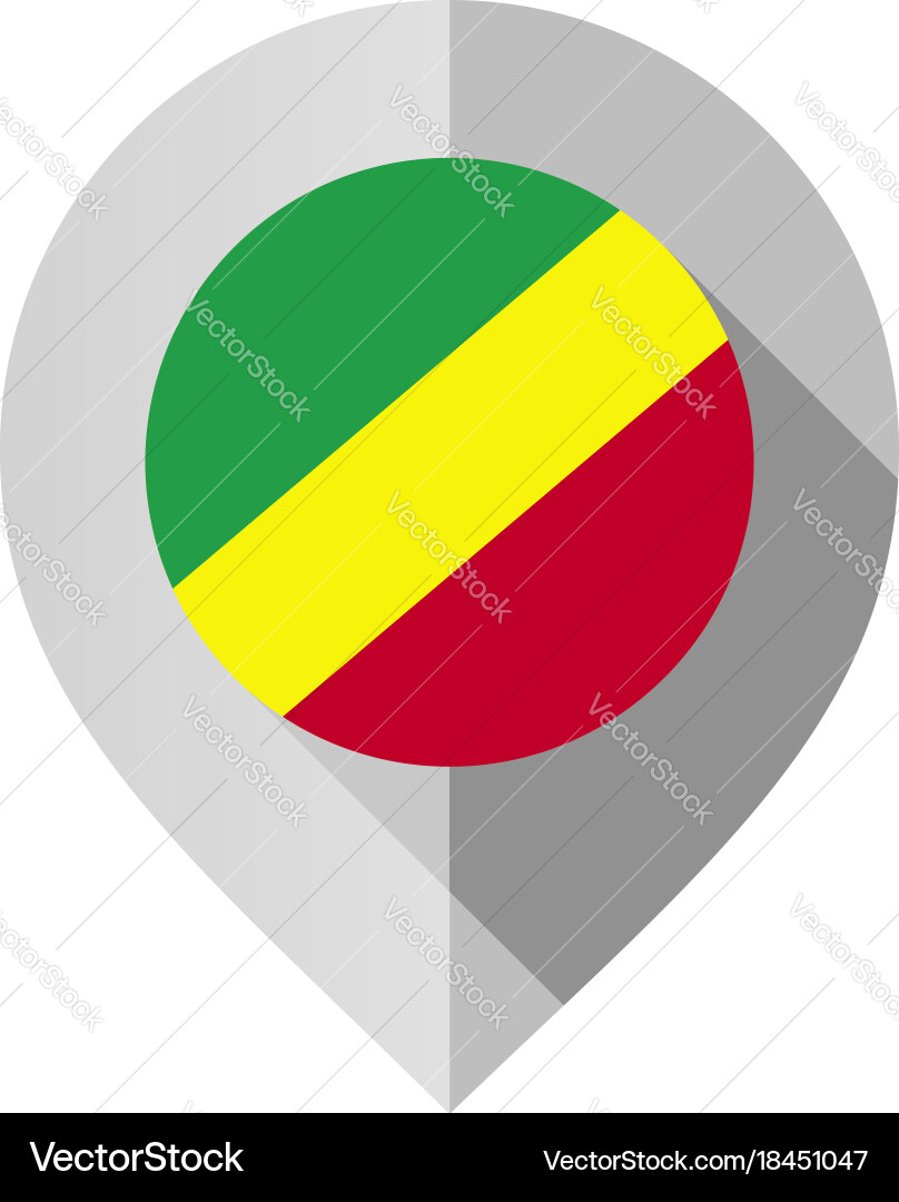 Marker with flag for map vector image