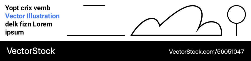 Minimalistic landscape with tree cloud and lines Minimalistic landscape with tree cloud and lines Vector Image