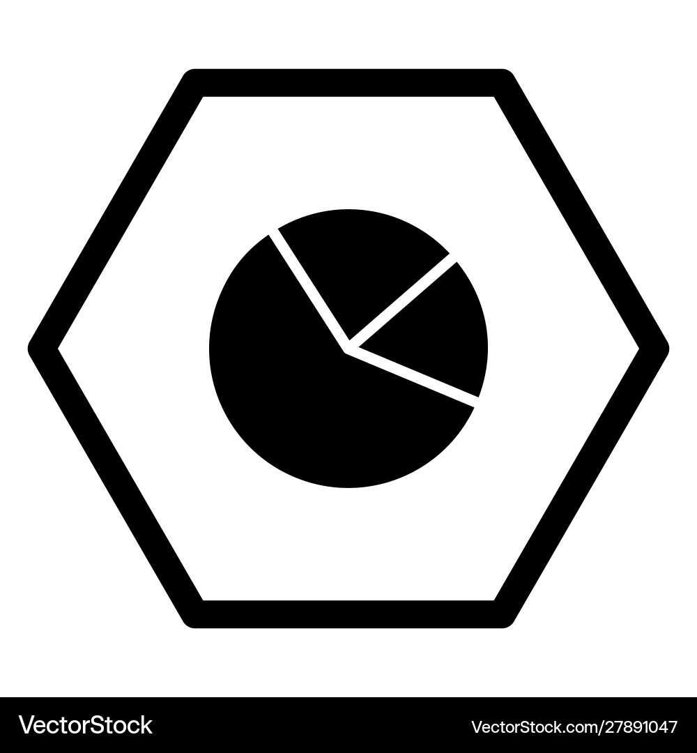 Pie chart and hexagon Vector Image