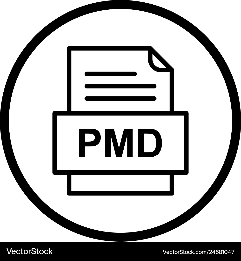 Pmd file document icon vector image
