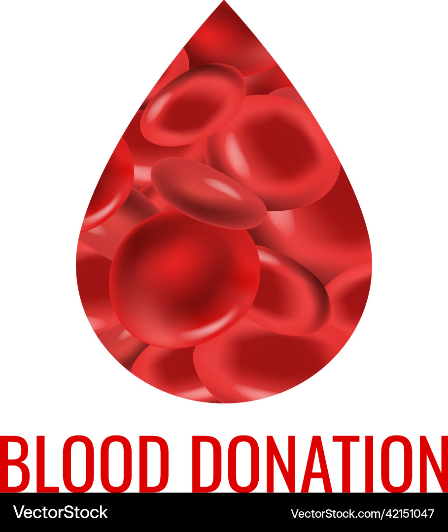 Poster with blood donation text Vector Image